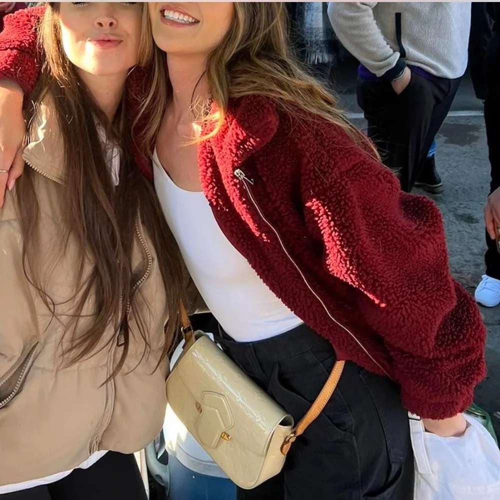 I.AM.GIA Deep Red Teddy Jacket - Picture 2 of 2